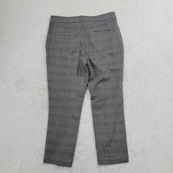 NEW Banana Republic Womens Size 12 Plaid Ankle Pants Gray Slim Fit - Picture 2 of 5